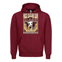 Burgundy the roost cafe Zipper Hoodie - artisFamous
