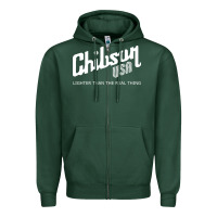 Sports Green chibson Zipper Hoodie - artisFamous
