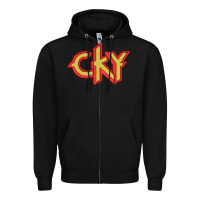 Black cky Zipper Hoodie - artisFamous