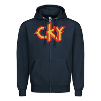 Navy cky Zipper Hoodie - artisFamous