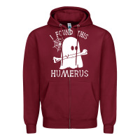 Burgundy halloween i found this skeleton Zipper Hoodie - artisFamous