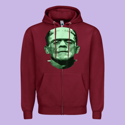 Frankenstein Zipper Hoodie Designed By Artisfamous