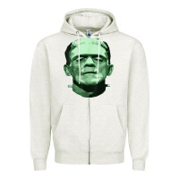 Oatmeal Heather frankenstein Zipper Hoodie - artisFamous