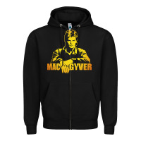 Black macgyver actor movie Zipper Hoodie - artisFamous