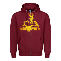Burgundy macgyver actor movie Zipper Hoodie - artisFamous