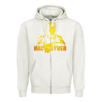 Oatmeal Heather macgyver actor movie Zipper Hoodie - artisFamous