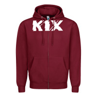 Burgundy kix Zipper Hoodie - artisFamous