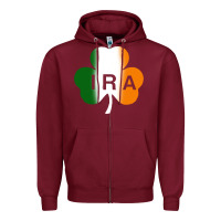Burgundy ira irish lucky shamrock Zipper Hoodie - artisFamous