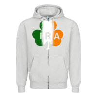 Dove Grey ira irish lucky shamrock Zipper Hoodie - artisFamous