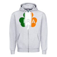 Heather Grey ira irish lucky shamrock Zipper Hoodie - artisFamous