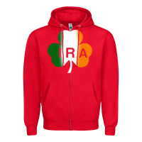 Red ira irish lucky shamrock Zipper Hoodie - artisFamous