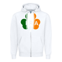 White ira irish lucky shamrock Zipper Hoodie - artisFamous