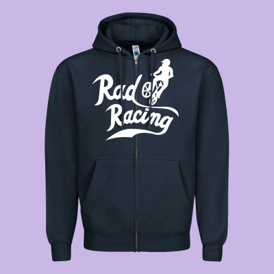 Rad Racing Cycle Classic Zipper Hoodie Designed By Artisfamous