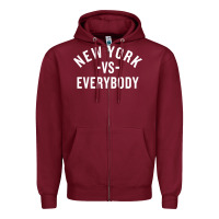 Burgundy new york vs everybody Zipper Hoodie - artisFamous