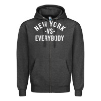 Charcoal Heather new york vs everybody Zipper Hoodie - artisFamous