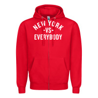 Red new york vs everybody Zipper Hoodie - artisFamous