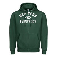 Sports Green new york vs everybody Zipper Hoodie - artisFamous