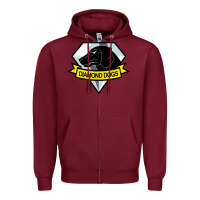 Burgundy diamond dogs classic Zipper Hoodie - artisFamous