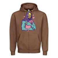 Chestnut skeletor's hug cat Zipper Hoodie - artisFamous