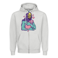 Dove Grey skeletor's hug cat Zipper Hoodie - artisFamous