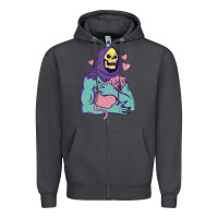Smoke skeletor's hug cat Zipper Hoodie - artisFamous