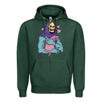 Sports Green skeletor's hug cat Zipper Hoodie - artisFamous