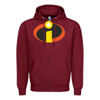 Burgundy incredibles crop top Zipper Hoodie - artisFamous