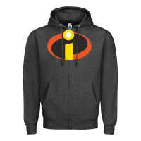 Charcoal Heather incredibles crop top Zipper Hoodie - artisFamous