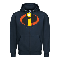 Navy incredibles crop top Zipper Hoodie - artisFamous
