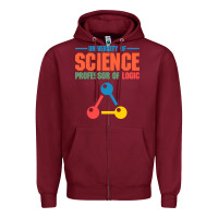 Burgundy UNIVERSITY OF SCIENCE PROFESSOR OF LOGIC Zipper Hoodie - artisFamous
