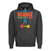 Charcoal Heather UNIVERSITY OF SCIENCE PROFESSOR OF LOGIC Zipper Hoodie - artisFamous