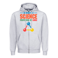 Heather Grey UNIVERSITY OF SCIENCE PROFESSOR OF LOGIC Zipper Hoodie - artisFamous