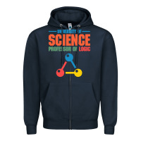 Navy UNIVERSITY OF SCIENCE PROFESSOR OF LOGIC Zipper Hoodie - artisFamous