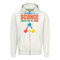 Oatmeal Heather UNIVERSITY OF SCIENCE PROFESSOR OF LOGIC Zipper Hoodie - artisFamous