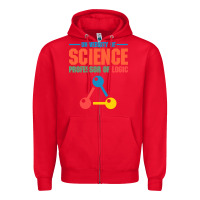 Red UNIVERSITY OF SCIENCE PROFESSOR OF LOGIC Zipper Hoodie - artisFamous