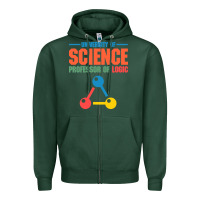 Sports Green UNIVERSITY OF SCIENCE PROFESSOR OF LOGIC Zipper Hoodie - artisFamous