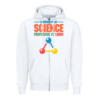 White UNIVERSITY OF SCIENCE PROFESSOR OF LOGIC Zipper Hoodie - artisFamous