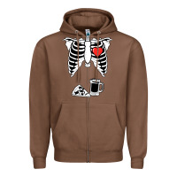 Chestnut dad skeleton halloween beer pizza Zipper Hoodie - artisFamous