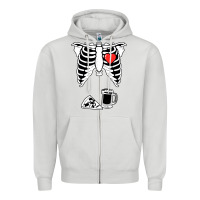 Dove Grey dad skeleton halloween beer pizza Zipper Hoodie - artisFamous