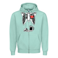 Seafoam dad skeleton halloween beer pizza Zipper Hoodie - artisFamous