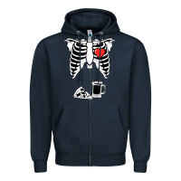 Navy dad skeleton halloween beer pizza Zipper Hoodie - artisFamous