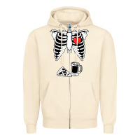 Sandshell dad skeleton halloween beer pizza Zipper Hoodie - artisFamous