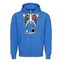 True Royal dad skeleton halloween beer pizza Zipper Hoodie - artisFamous