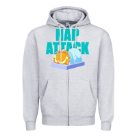 Heather Grey nap attack Zipper Hoodie - artisFamous