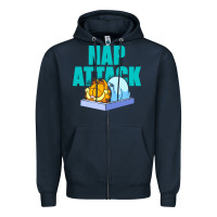 Navy nap attack Zipper Hoodie - artisFamous