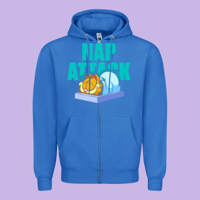 Nap Attack Zipper Hoodie Designed By Artisfamous