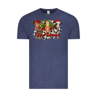 Vintage Denim feliz navidad heifers front view Vintage Tee - RanaPortraitStore
