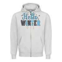 Dove Grey hello winter Zipper Hoodie - JahusDesignShop
