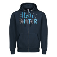 Navy hello winter Zipper Hoodie - JahusDesignShop