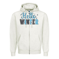 Oatmeal Heather hello winter Zipper Hoodie - JahusDesignShop